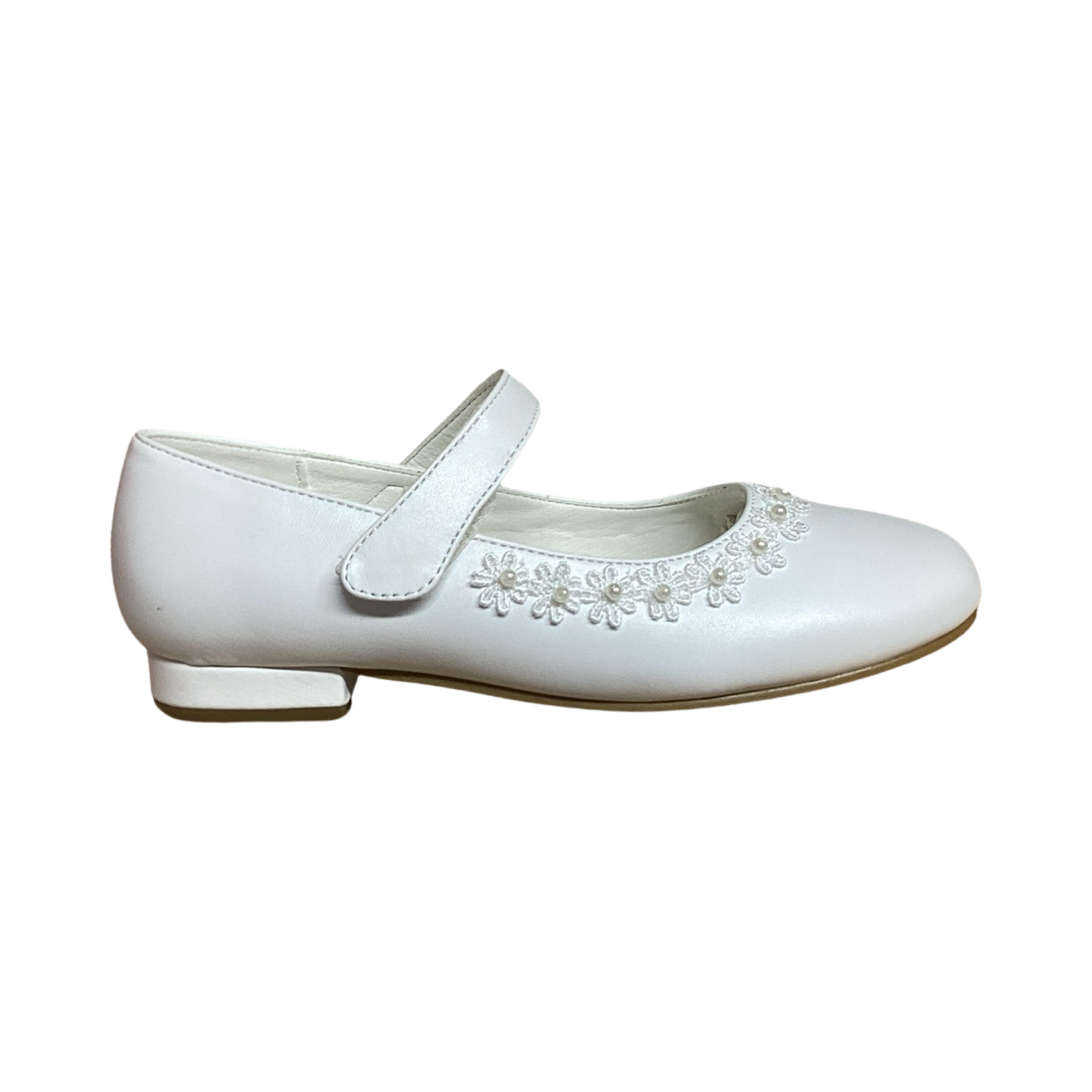 KINDLE Girls Ivory Communion Shoe:- 6439 Pump